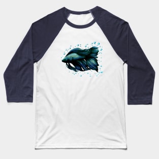 Blue Siamese Fighting Fish (Betta Splendens) Baseball T-Shirt